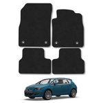 Car Mats Compatible with Vauxhall Astra J (2010-2015) Tailored Fit Black Trimmed Carpet Floor Mat Set Accessory Black Custom Fitted 4 Pieces with Clips - Anti-Slip Backing & Black Trim Edging