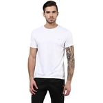 berge' Men Instadry Dryfit Round Neck Sports Tshirt for Badminton, Running Activity, Casual Plain Tshirt for Men's, Regular Fit Gym Wear Tees, Half Sleeve Tshirt for Men for Exercise (White)