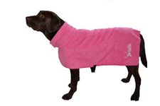 Arcadian Microfibre Dog Robe. Quick-Drying and Super-Absorbent. Easy To Use, Comfortable, Adjustable Straps. Large, Pink