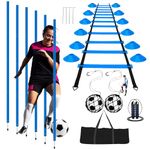 Soccer Agility Training Poles Set, Football Goalpost Kit for Indoor and Outdoor Games, Kids and Adults