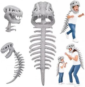 Wmbzxh 47.2in Dinosaur Skeleton Plush Costume, Soft 3d Spinosaurus Outfit for Kids & Adults, Cosplay & Dress-Up Play for Halloween, Gift for Any Dinosaur Lover (Gray)