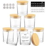 CONNOO 8 Pack 14 OZ Clear Glass Can