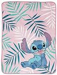 Jay Franco Disney Lilo & Stitch Floral 130 x 150cm Fluffy Throw Blanket