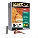 Deck Plus 48424 Wood Screws #8 x 1-1/4", Red, 1lb Box