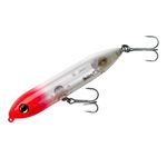 Heddon Super Spook Topwater Fishing Lure for Saltwater and Freshwater, White/Pink Silver Insert, Super Spook Jr (1/2 oz)