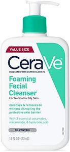 CeraVe Foaming Facial Cleanser, Daily Face Wash for Oily Skin with Hyaluronic Acid, Ceramides, and Niacinamide, Fragrance Free, 16 Fluid Ounce