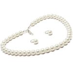 Taruna Biyani Non-precious Metal Silver Plated and Pearl Necklace Mala Set for Women (White)