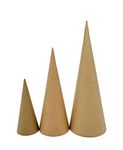 Paper Mache Cone Open Bottom 13.75X5, 10.63X4, 7X3 in. Set of 3 (Variety Pack)