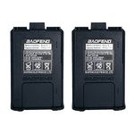 BAOFENG 2pcs 7.4V 1800mAh Li-ion uv-5r Battery Walkie Talkie DM-5R UV-5R UV-5RE BF-F8HP UV-5R V2+ Plus UV-5RTP Series Two Way Radio (2, Black)