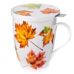 McIntosh MC020093 Maple Leaf Forever Tea Mug with Lid, Green/Orange/White