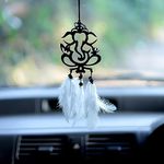 LUVIHCRETE Acrylic Ganesha Car Hanging, Dream Catcher For Car, Mirror Hanging Accessories Interior, Decoration Accessories, Black