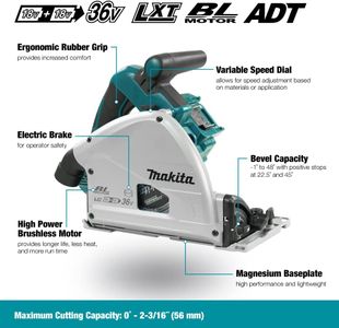 Makita 36V Plunge Saw – 165mm Cordless Power Tool