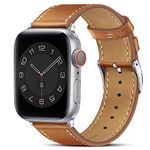 Marge Plus Compatible with Apple Watch Band Series SE 9 8 7 6 5 4 3 2 1 Ultra 49mm 45mm 41mm 44mm 40mm 42mm 38mm, Genuine Leather Replacement Band for iWatch, Leather Apple Watch Strap for Women &