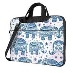 PIXOLE Brown Wooden printed Laptop Bag,15.6 Inch Computer Tote Bag Business Office Handbag Shoulder Bag, Boho Elephant, 13 inch