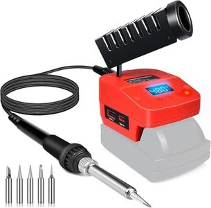 Soldering Iron Station Compatible with Milwaukee M18 18V Battery, Cordless Soldering Iron Kit with LCD Display, USB & Type-C, Battery Powered Soldering for DIY, Appliance Repair (Tools Only)
