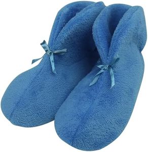 Forfoot Slipper Boots, Winter House Slippers Warm Winter Fall Plush Fleece Indoor Booties Slippers for Christmas Velvet Women Royal Blue Slipper Boot Size 10-11