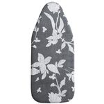 MZXcuin Small Ironing Board Cover Scorch Resistant, Cotton Table top Ironing Board Cover with Padding Heat Reflective Heavy Duty Pad (Grey Floral, 12.5"x32")