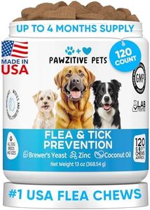 Chewable Flea and Tick Prevention for Dogs - 120 Soft Chews Made in USA - Oral Flea and Tick Control Pills for Small, Medium, Large Dogs and Puppies - Skin and Coat Supplement Treats for All Breeds