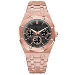 SWADESI STUFF Stainless Steel Metallic Multi Dial Multi Case Multi Belt Analogue Watches For Men (Copper)