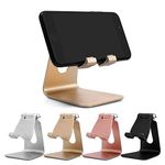 Lgsixe Adjustable Cell Phone Stand Tablet Stand, Foldable Aluminum Desktop Phone Dock: Cradle, Holder for iPhone X, iPhone 6 7 8, 8 Plus, iPad, Nintendo Switch Samsung and All Smartphones (Black)