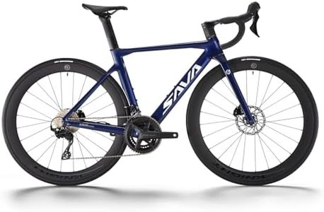 SAVADECK Carbon Fiber Road Bike, Hydraulic Oil Disc Bike with Carbon Fiber Frame and Wheelset, Lightweight Full Carbon Racing Bicycle with Shimano R7120 24S Shift Set for Adults(Dark Blue,47cm)