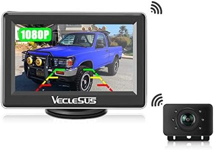 VECLESUS WM1 1080P HD Wireless Backup Camera System, 4.3” LCD Wireless Monitor, Superior Night Vision Wide Viewing Angle Stable Signal Wireless Rear View Camera for Cars, Sedans, SUVs, Pickups, Vans