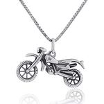 Sterling Silver Motorcycle Necklace