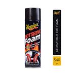 MEGUIAR'S Hot Shine Tire Foam Easy to use Aerosol Tire Shine with UV Protection for Glossy, Rich Black Tires