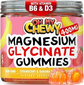 Center-Filled Magnesium Glycinate Gummies 400MG - High Absorption for Kids, Teens & Adults - Supplement for Sleep, Calm & Muscle Relaxation with B6 & D3 - Gluten Free & Vegan Friendly - 120 Count