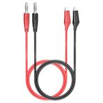 Goupchn 4mm Banana Plug to Alligator Clip Test Leads Crocodile Clips Copper Soft Flexible Cable Wire Set 2PCS Red Black