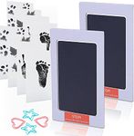 WADY 2 Pack Newborn Baby Handprint and Footprint Ink Kits, for Family Keepsake and Registry Baby Footprint Kit Baby Hand and Footprint Kit Nose Print Stamp Pad for Dogs, Non-toxic Ink Footprint, Handprint Pad, Pet Paw Print Ink Kits