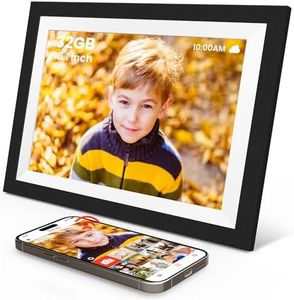 SONVGOO WiFi Marco de Fotos Digitales de madera, 10.1 Pulgadas Marcos Fotos Digitales 32GB, Pantalla Táctil IPS HD de 1280x800, Rotación Auto Marco Digital, Comparta Fotos/Vídeos a través de la Frameo