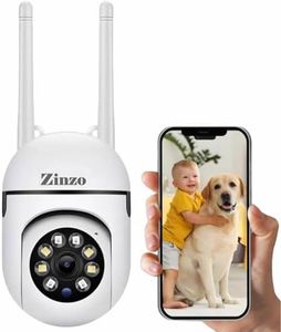 Zinzo 5MP Smart AI Security Camera 1080p V380 Pro App 360 Degree Watch Live Streaming | Smart Wi-fi Wireless IP CCTV Security Camera Light Vision, Remote Indoor Mini Dome PTZ Camera (Mini PTZ)