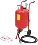 GarveeTech Sand Blaster 10 Gallon, Portable Air Sandblaster 125PSI, High Pressure Air Sandblaster with 6" Wheels, Rust Removal and Special Surface Treatment of Material, Red