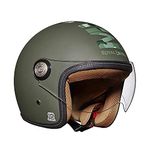 Royal Enfield Chopper ISI Certified Riding Helmet Camo MLG Bttl Grn M 580Mm-High Impact Grade Thermoplastic & High Density EPS Liner For Superior Impact Protection And Durability