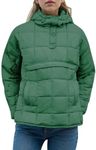 Flygo Womens Oversized Puffer Jacket Packable Quilted Pullover Jackets Hoodies Lightweight Padded Down Coat(AquaGreen-S)