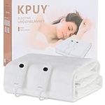 KPUY Premium Dual Control Electric Heated Blankets King Size - Heated Underblankets Bed Warmer with 10 Heat Settings - LED Display - Fast Heat Up - Overheat Protection - Machine Washable - 160x140cm