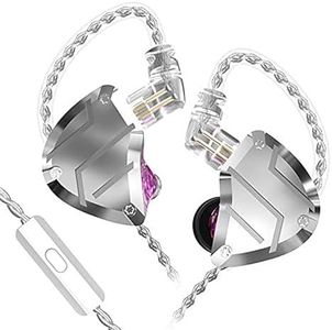 FEDAI CCA C10 PRO in-Ear Earphones, 4BA+1DD in Ear Monitor Hybrid HiFi Stereo Noise Isolating IEM Wired Earphones/Earbuds/Headphones with Detachable Cable CPin (with Mic, Purple)