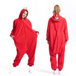 ZEALOVE Christmas Adult Stich Onesie Animal Pajamas Cosplay Costumes Party Wear, Zipper Oneise Red, Medium