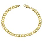 Kooljewelry 14k Yellow Gold Filled High Polish Miami Cuban Curb Link Chain Bracelet (6 mm, 8.5 inch), 8 5 inch, Metal