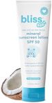 Bliss Baby Sunscreen, Premium SPF 50 Sunscreen Mineral Lotion, Natural Zinc Oxide, Hypoallergenic, Non-toxic, Water-Resistant, Vegan, Sensitive Skin - For Babies, Toddlers, Kids & Whole Family