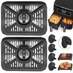 Air Fryer Grill Pan for Ninja AD350CO DZ401 Foodi 10 Quart 6 in 1 DualZone XL 2 Baskets Air Fryer, Replacement Air Fryer Crisper Plate Grill Plate Tray Accessories, Dishwasher Safe