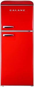 Galanz GLR46TRDER Retro Compact Refrigerator with Freezer Mini Fridge with Dual Door, Adjustable Mechanical Thermostat, 4.6 Cu Ft, Red