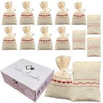 Croatian Lavender Sachets Set of 12 Naturall Flower Buds in Ivory Cotton Bags Moth Repellent Long Lasting Home Fragrance for Drawer and Closet