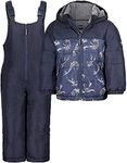 OshKosh B'Gosh Boys' Ski Jacket and Snowbib Snowsuit Set, Navy Dino, 14