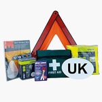 Sakura EU Travel and First Aid Kit SS5199 – Warning Triangle, UK Plate, Beam Benders, Hi-Vis Vest, Breathalysers, Bulb Kit