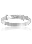 Designer Inspirations Boutique 5MM Wide Engraved/Embossed Teddy Bear Repeat Pattern Expanding/Expandable/Adjustable Bangle Bracelet for Baby/Child/Children - 925 Sterling Silver - Size: BABY (Medium)