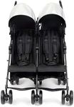 Ingenuity 3Dlite Double Umbrella Stroller, Lightweight Convenience Stroller, Each Seat up to 50 Pounds, Recline, Canopy, XL Storage Basket, Black