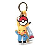 Daiyamondo Premium World Famous Action Super hero Anime Character Silicone 3D Rubber Keychain Suitable For Bag Charms, Car Key rings, Bike Keychain, Gifting (Blue Pika)