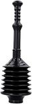 Vetta Professional Bellows Accordion Toilet Plunger, High Pressure Thrust Plunge Removes Heavy Duty Clogs from Clogged Bathroom Toilets, All Purpose Commercial Power Plungers for Any Bathrooms, Black